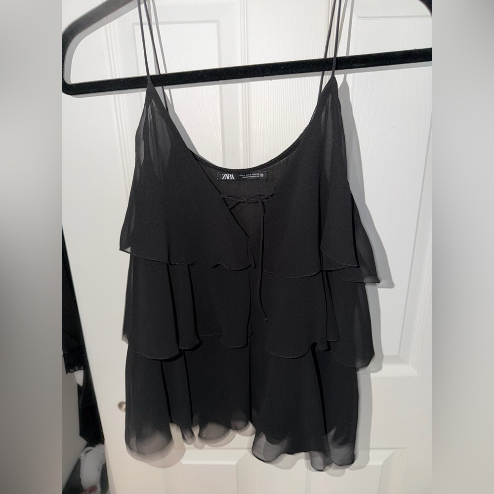 Zara Elegant Black Layered Camisole